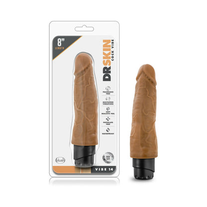 BLUSH - DR. SKIN COCK VIBE 14 REALISTIC 8 IN. VIBRATING DILDO TAN