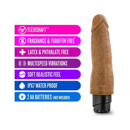 DR. SKIN VIBE 14 REALISTIC 8 IN. VIBRATING DILDO TAN