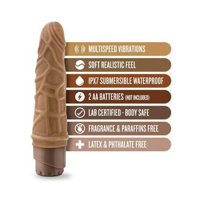 DR. SKIN VIBE 3 REALISTIC 7.25 IN. VIBRATING DILDO TAN
