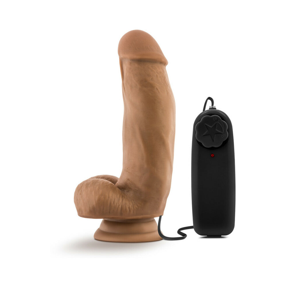 LOVERBOY MMA FIGHTER REMOTE-CONTROLLED 7 IN. VIBRATING DILDO WITH BALLS TAN