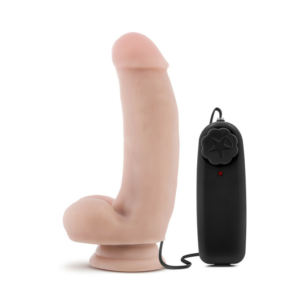 LOVERBOY THE QUARTERBACK 7 IN. VIBRATING DILDO WITH BALLS BEIGE