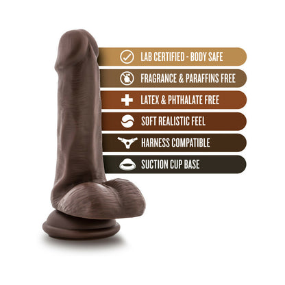 LOVERBOY TOP GUN TOMMY REALISTIC 6 IN. DILDO WITH BALLS BROWN