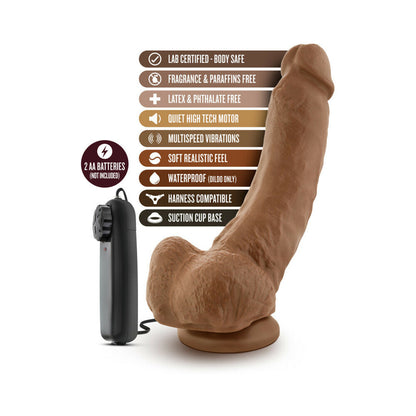 LOVERBOY THE BOXER REMOTE-CONTROLLED 9 IN. VIBRATING DILDO WITH BALLS TAN