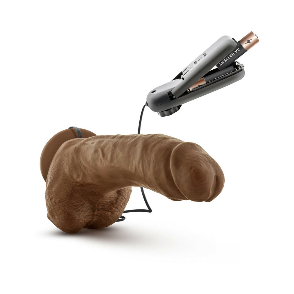 LOVERBOY THE BOXER REMOTE-CONTROLLED 9 IN. VIBRATING DILDO WITH BALLS TAN