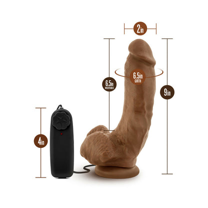 LOVERBOY THE BOXER REMOTE-CONTROLLED 9 IN. VIBRATING DILDO WITH BALLS TAN