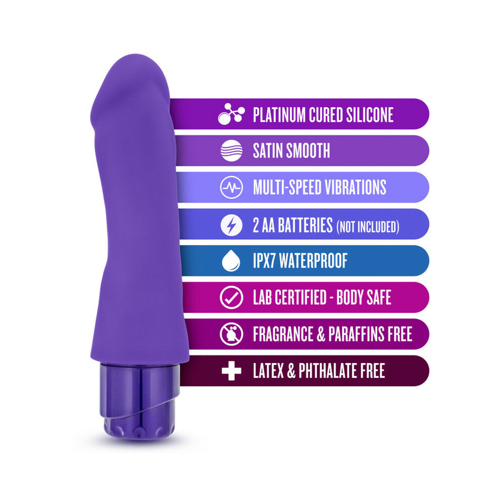 LUXE MARCO 7.75 IN. SILICONE VIBRATING DILDO PURPLE
