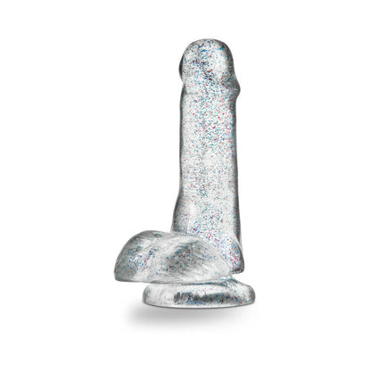 BLUSH - NATURALLY YOURS 6 IN. GLITTER COCK REALISTIC DILDO WITH BALLS SPARKLING CLEAR
