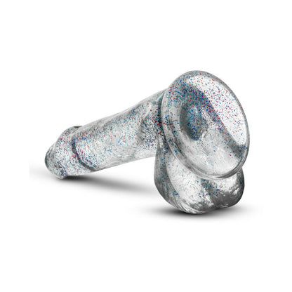 BLUSH - NATURALLY YOURS 6 IN. GLITTER COCK REALISTIC DILDO WITH BALLS SPARKLING CLEAR