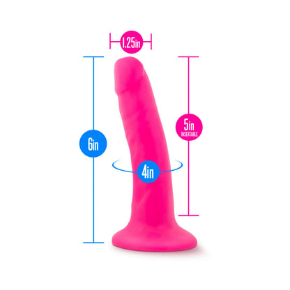 NEO 6 IN. DUAL DENSITY DILDO NEON PINK
