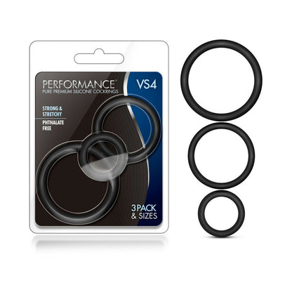 BLUSH - PERFORMANCE VS4 PURE PREMIUM SILICONE COCKRINGS 3 PACK SET