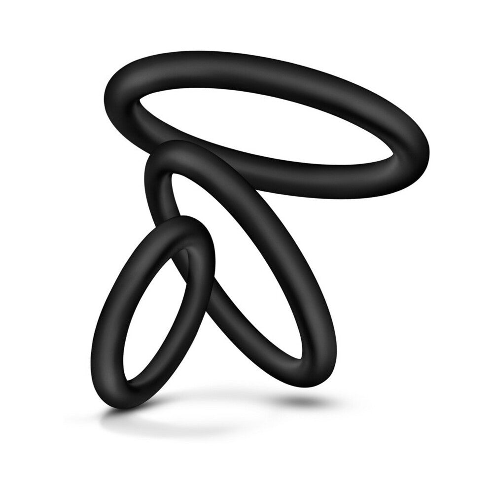 PERFORMANCE VS4 PURE PREMIUM SILICONE COCKRINGS 3-PACK SET BLACK