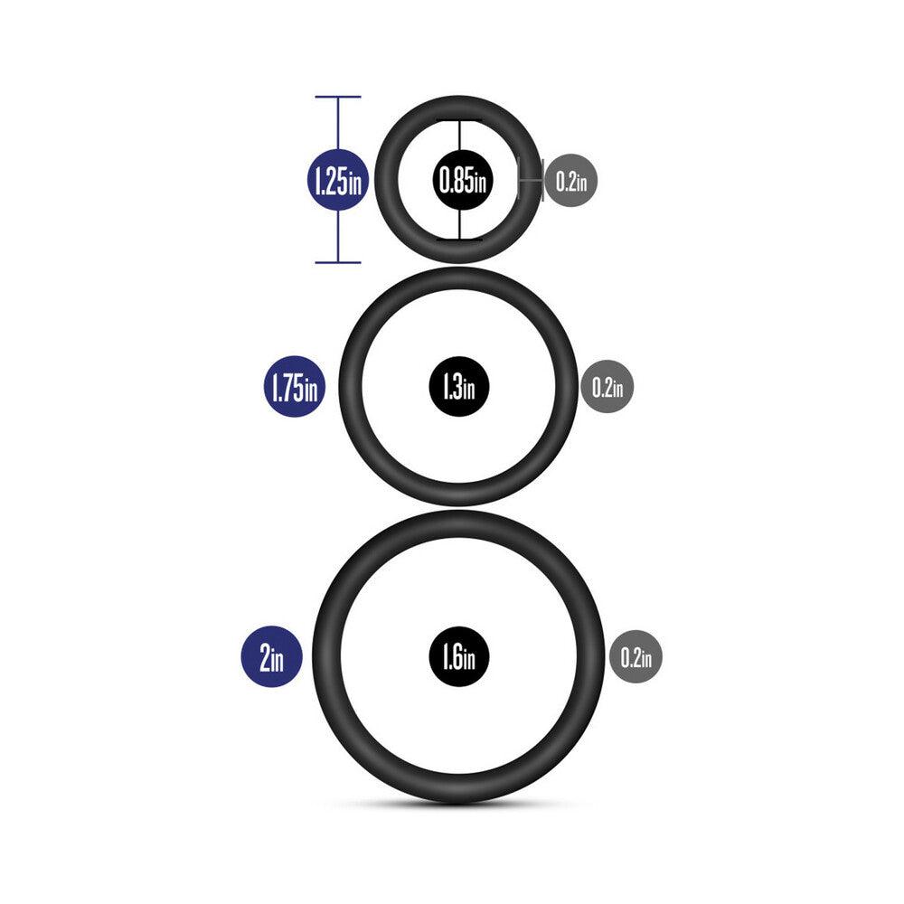 BLUSH - PERFORMANCE VS4 PURE PREMIUM SILICONE COCKRINGS 3 PACK SET