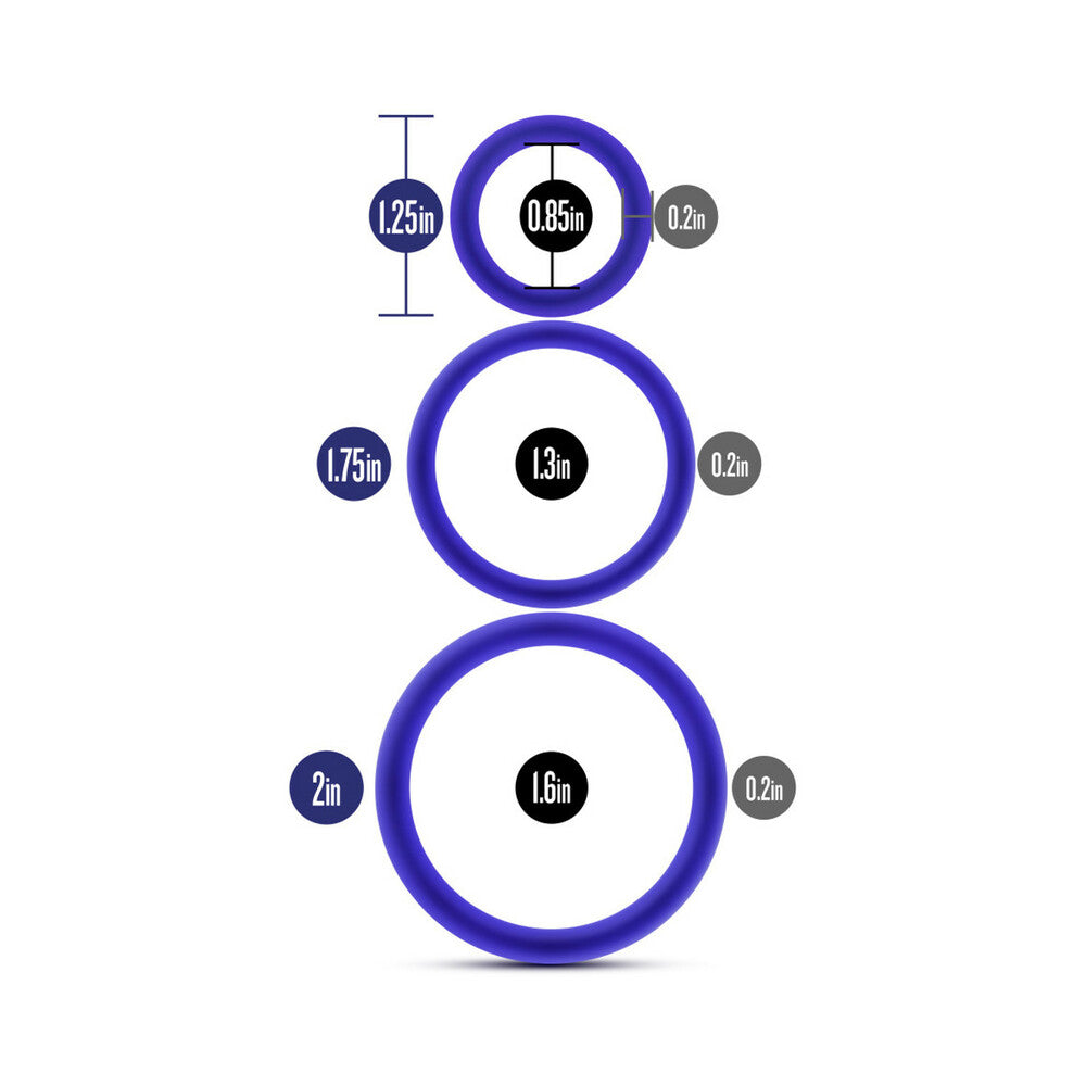 BLUSH - PERFORMANCE VS4 PURE PREMIUM SILICONE COCKRINGS 3 PACK SET
