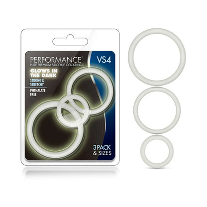 BLUSH - PERFORMANCE VS4 PURE PREMIUM SILICONE COCKRINGS 3 PACK SET