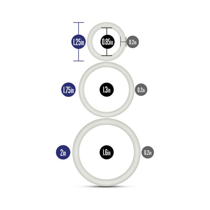 BLUSH - PERFORMANCE VS4 PURE PREMIUM SILICONE COCKRINGS 3 PACK SET