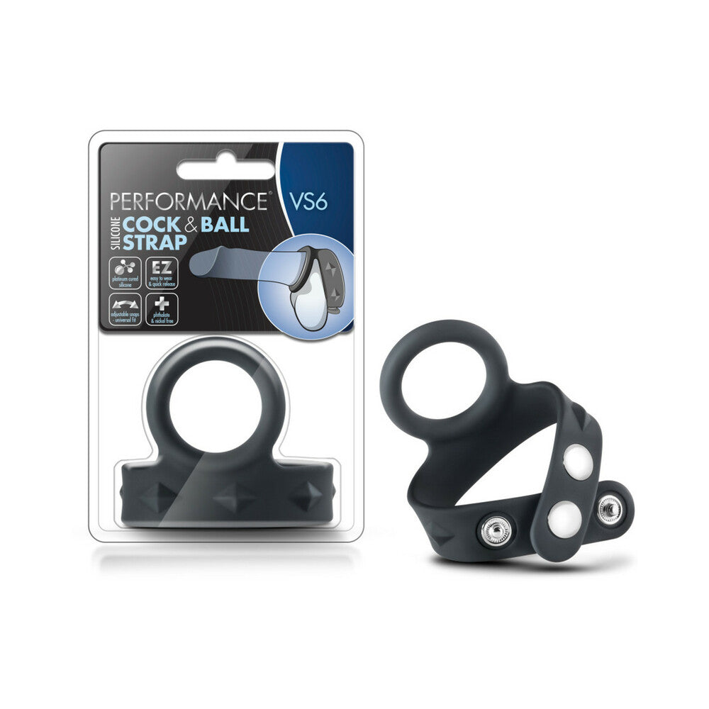 BLUSH - PERFORMANCE VS6 SILICONE COCK & BALL STRAP BLACK