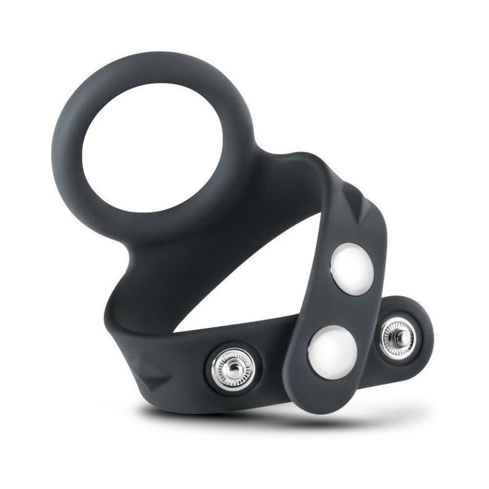 BLUSH - PERFORMANCE VS7 SILICONE COCK & BALL STRAP LARGE BLACK