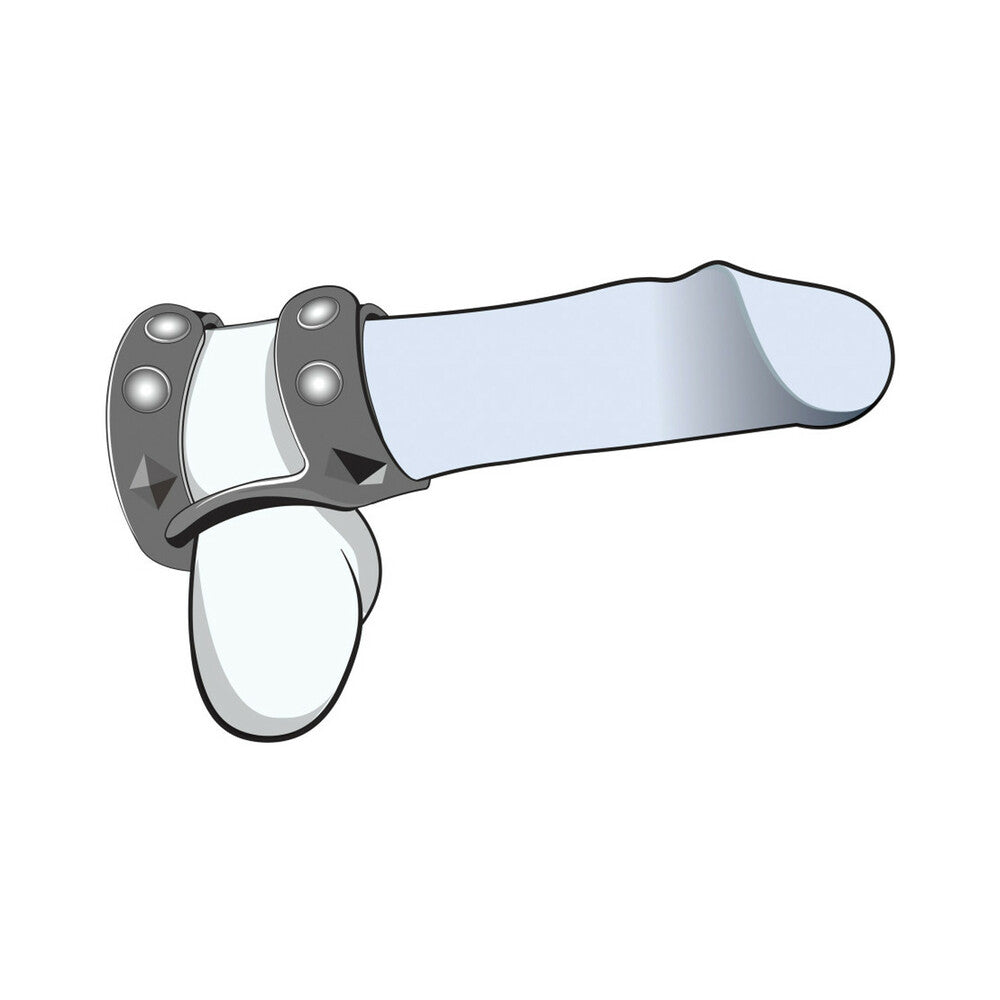 PERFORMANCE VS8 SILICONE DOUBLE COCK & BALL STRAP BLACK