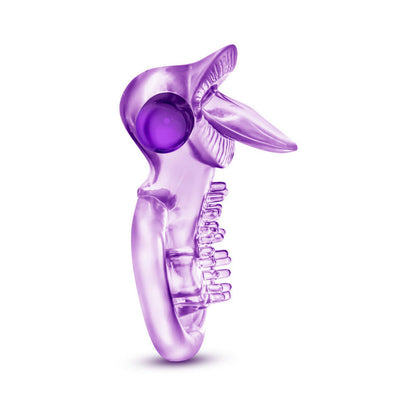 PLAY WITH ME LICK IT VIBRATING DOUBLE STRAP COCKRING PURPLE