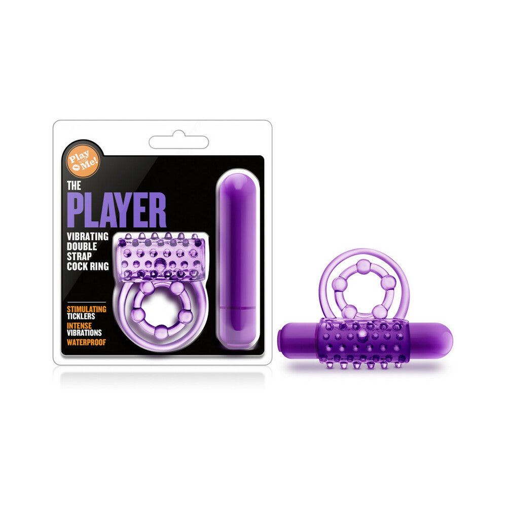 PLAY WITH ME THE PLAYER VIBRATING DOUBLE STRAP COCKRING PURPLE