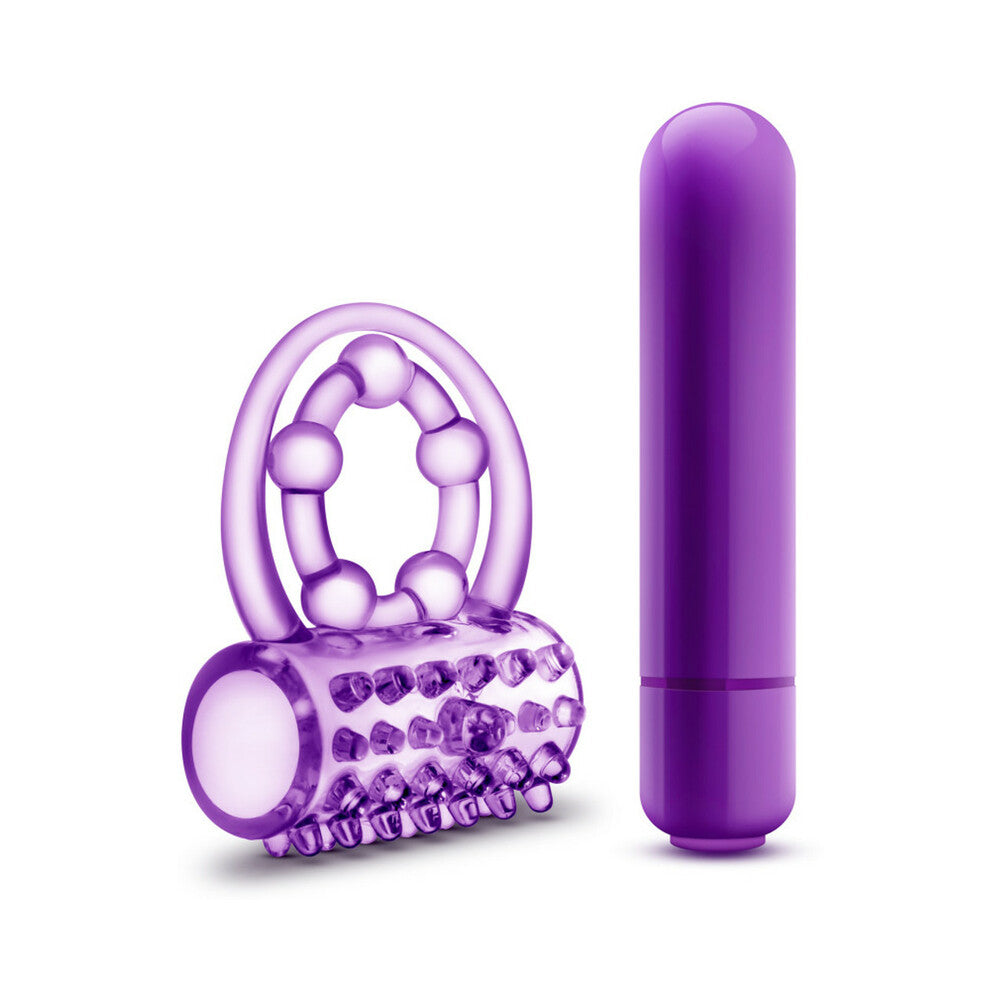 BLUSH - PLAY WITH ME THE PLAYER VIBRATING DOUBLE STRAP COCKRING PURPLE