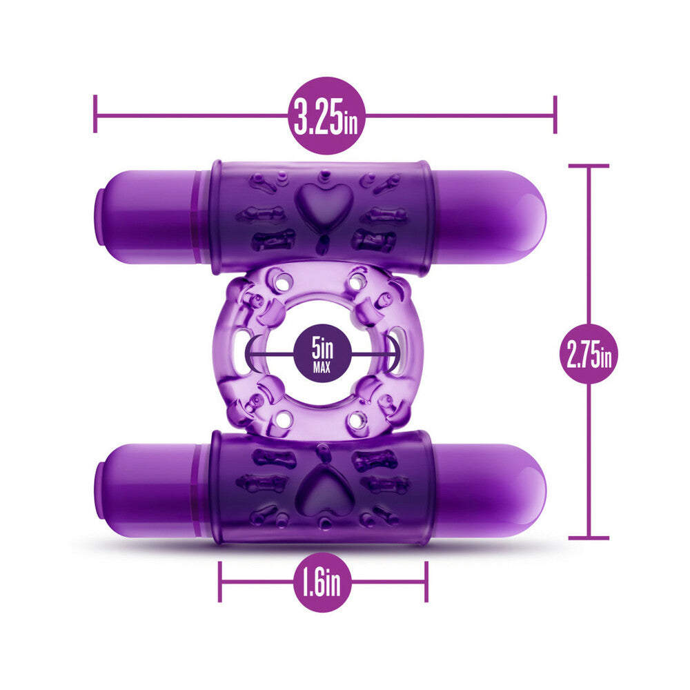 BLUSH - JUEGA CONMIGO ANILLO VIBRADOR DOBLE PARA PENE MORADO