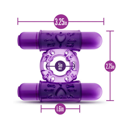 BLUSH - JUEGA CONMIGO ANILLO VIBRADOR DOBLE PARA PENE MORADO