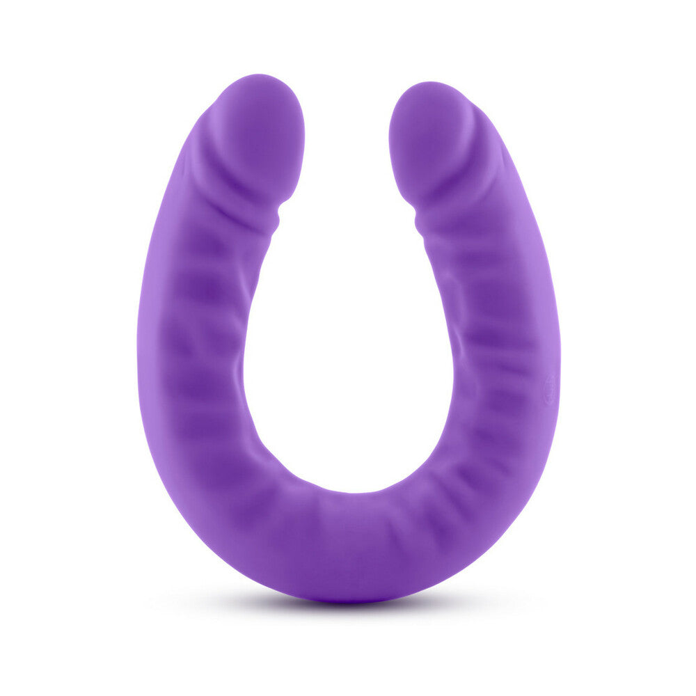 RUSE REALISTIC 18 IN. SILICONE SLIM DOUBLE DONG DUAL ENDED DILDO PURPLE