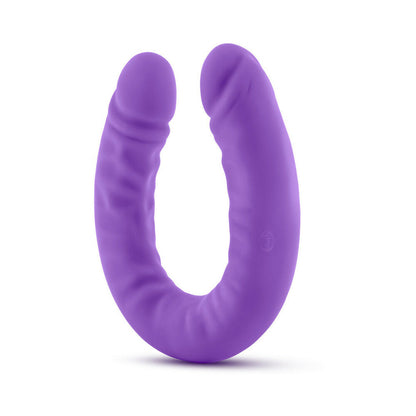 BLUSH - RUSE REALISTIC 18 IN. SILICONE SLIM DOUBLE DONG DUAL ENDED DILDO PURPLE