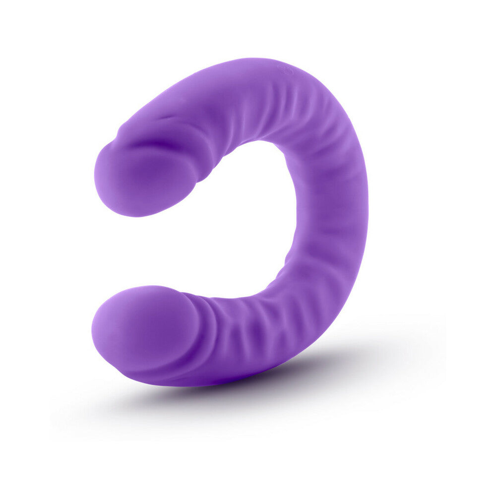 BLUSH - RUSE REALISTIC 18 IN. SILICONE SLIM DOUBLE DONG DUAL ENDED DILDO PURPLE