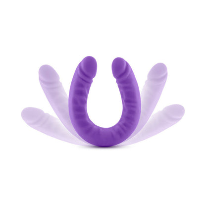 BLUSH - RUSE REALISTIC 18 IN. SILICONE SLIM DOUBLE DONG DUAL ENDED DILDO PURPLE