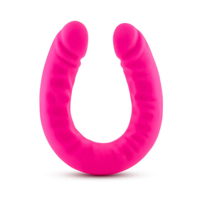 BLUSH - RUSE REALISTIC 18 IN. SILICONE SLIM DOUBLE DONG DUAL ENDED DILDO HOT PINK