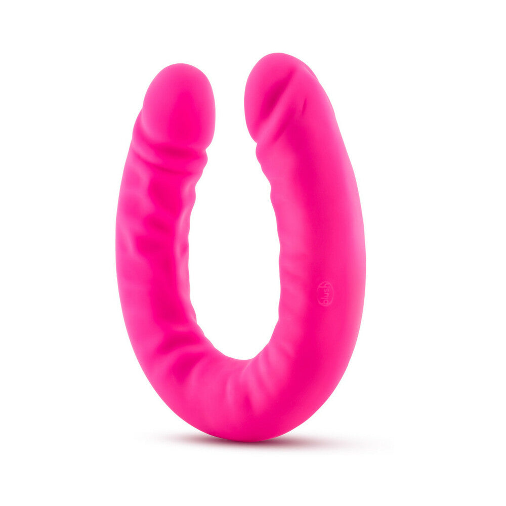 BLUSH - RUSE REALISTIC 18 IN. SILICONE SLIM DOUBLE DONG DUAL ENDED DILDO HOT PINK