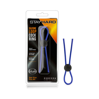 STAY HARD SILICONE LOOP LASSO/BOLO COCKRING BLUE