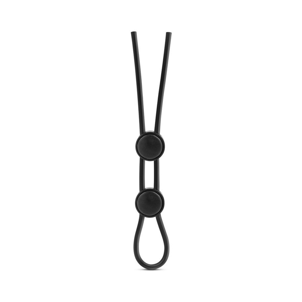 STAY HARD SILICONE DOUBLE LOOP LASSO/BOLO COCKRING BLACK
