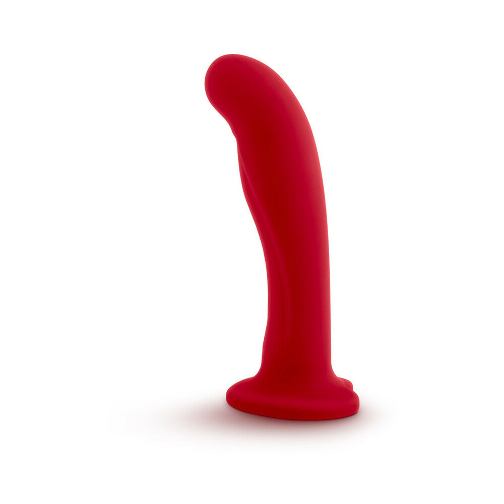 BLUSH - TEMPTASIA JEZEBEL 6 IN. CURVED SILICONE DILDO WITH HEART-SHAPED SUCTION CUP CRIMSON
