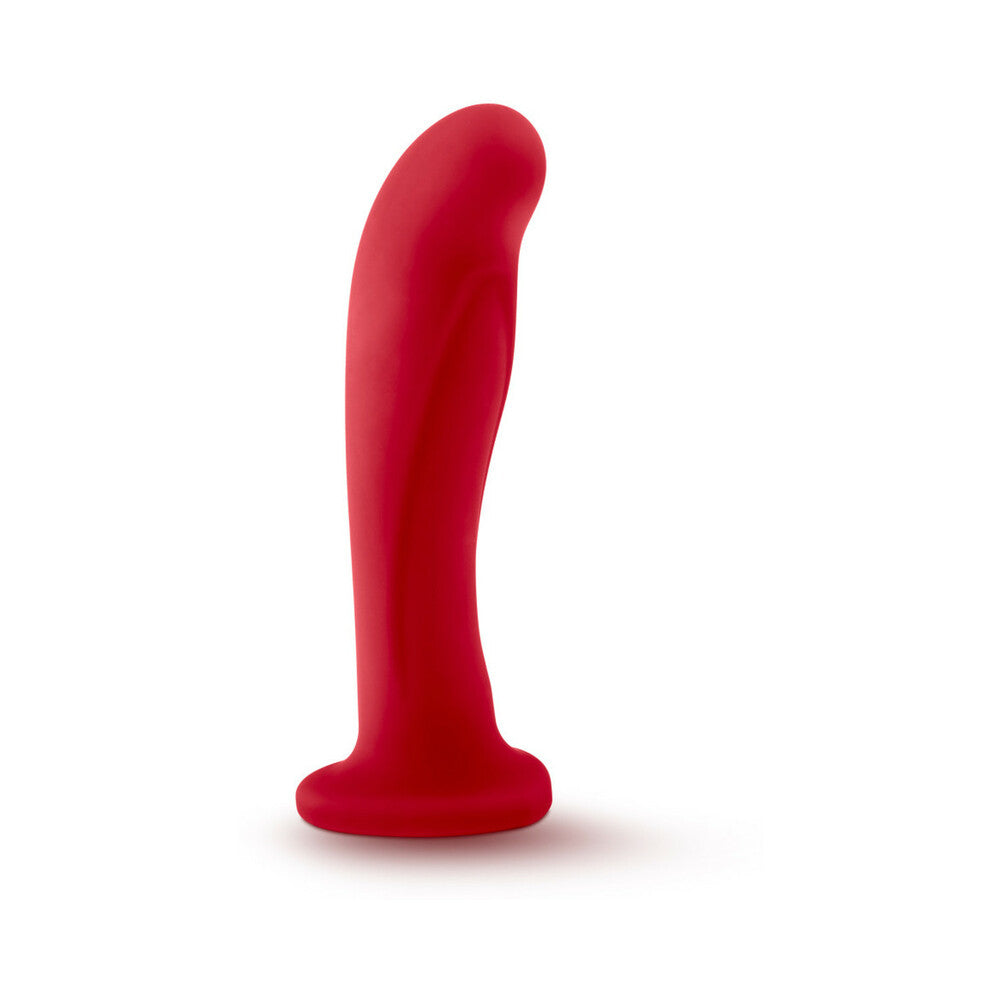 BLUSH - TEMPTASIA JEZEBEL 6 IN. CURVED SILICONE DILDO WITH HEART-SHAPED SUCTION CUP CRIMSON
