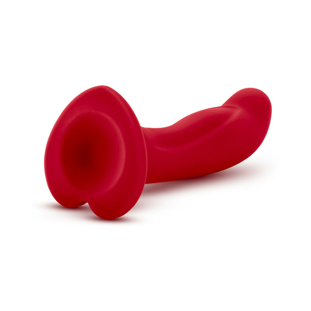 BLUSH - TEMPTASIA JEZEBEL 6 IN. CURVED SILICONE DILDO WITH HEART-SHAPED SUCTION CUP CRIMSON