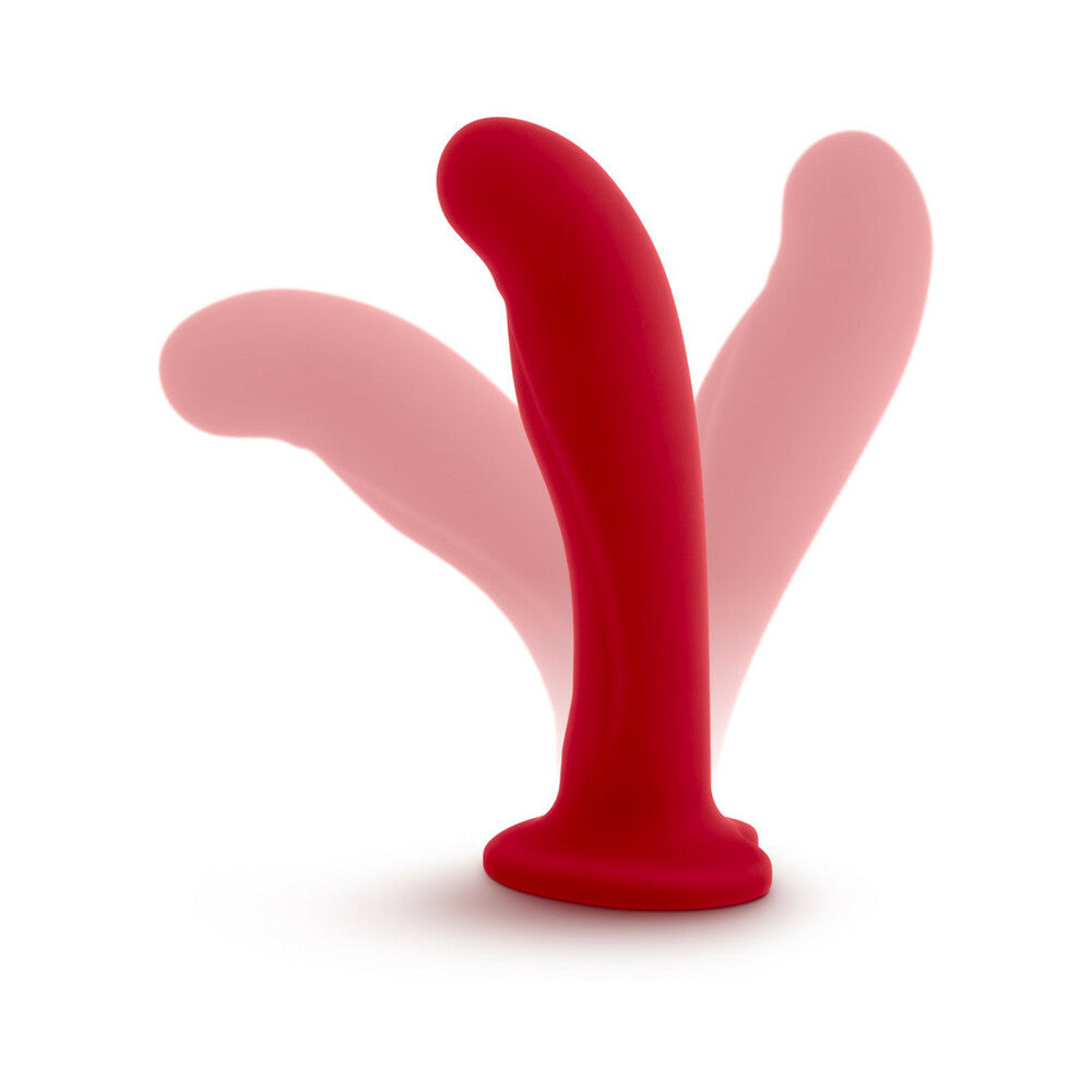 BLUSH - TEMPTASIA JEZEBEL 6 IN. CURVED SILICONE DILDO WITH HEART-SHAPED SUCTION CUP CRIMSON