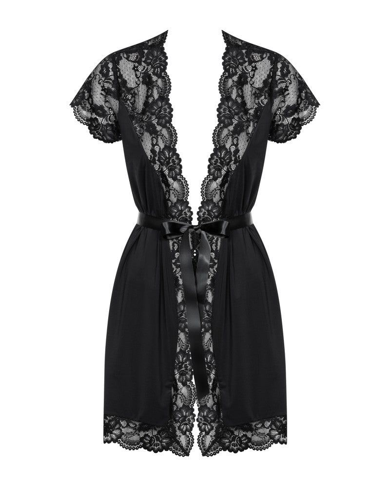 OBSESSIVE - 810-PEI-1 PEIGNOIR BLACK  L/XL