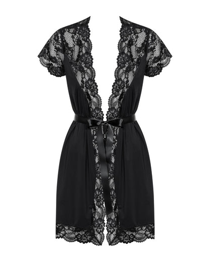 OBSESSIVE - 810-PEI-1 PEIGNOIR BLACK  L/XL