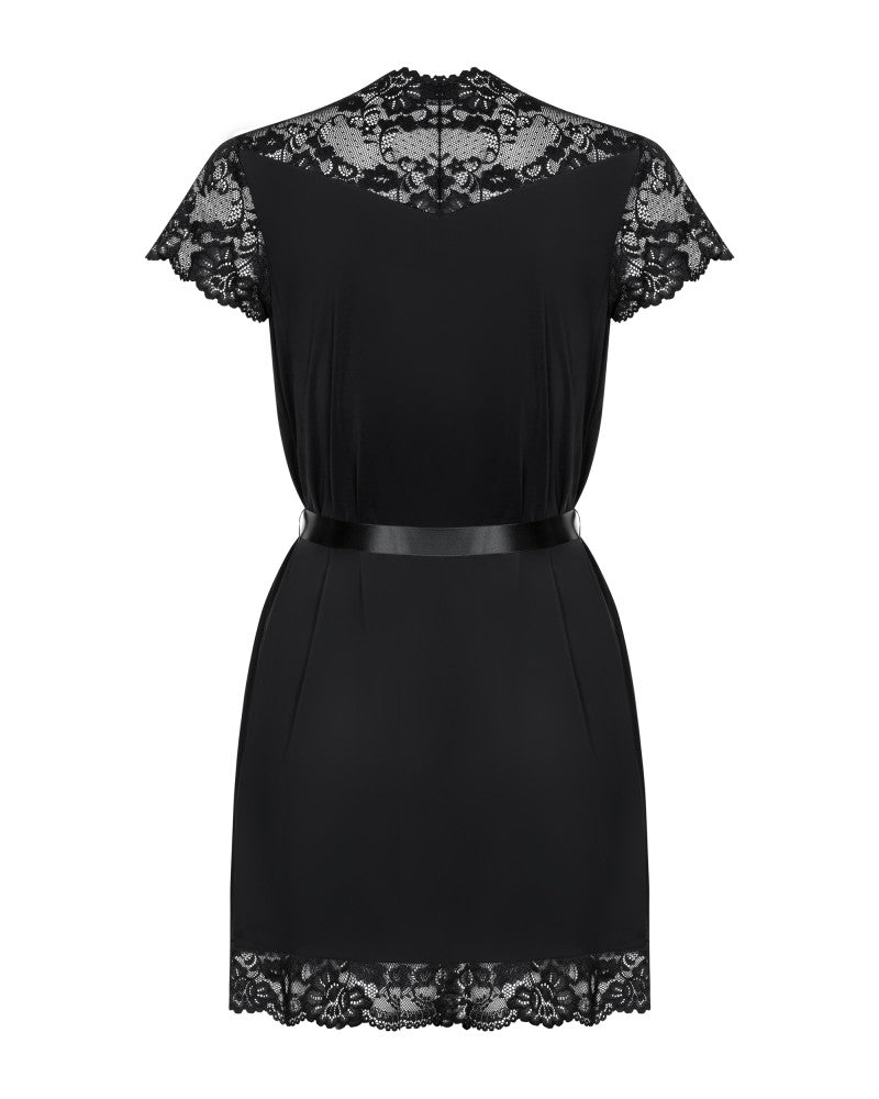 OBSESSIVE - 810-PEI-1 PEIGNOIR BLACK  L/XL