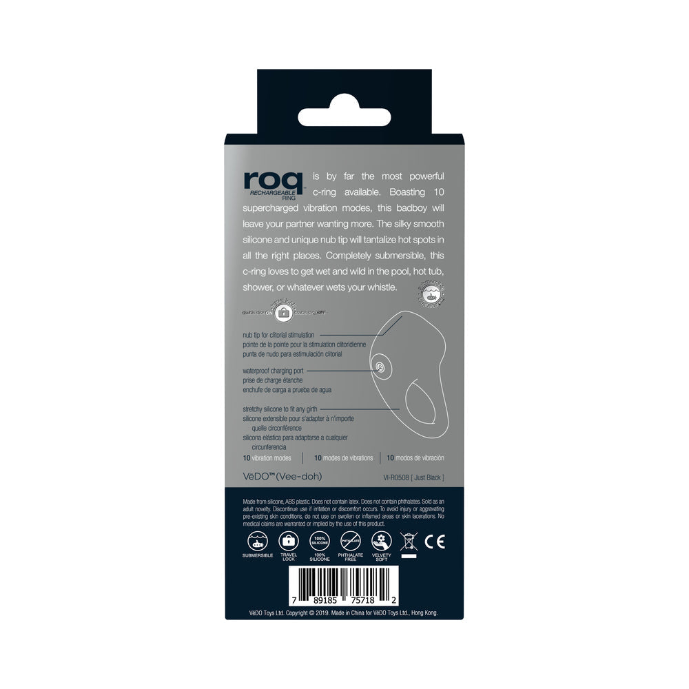 VEDO - ANILLO RECARGABLE ROQ - NEGRO