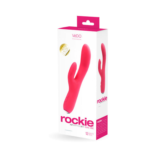 VEDO - VIBRADOR DOBLE RECARGABLE ROCKIE - ROSA FUCSIA
