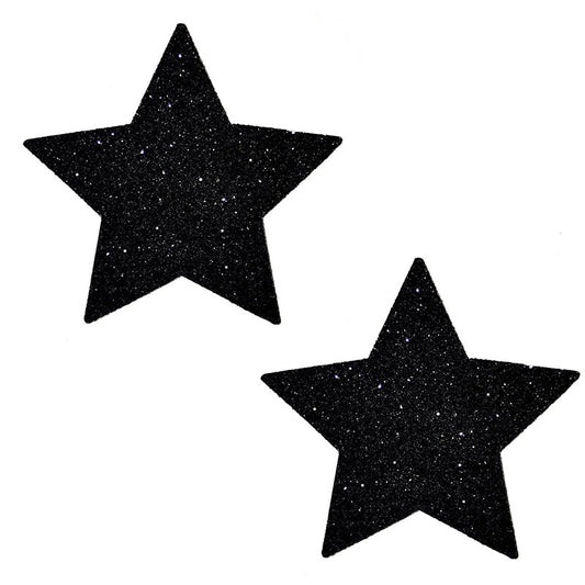 NEVA NUDE PASTY STAR GLITTER BLACK