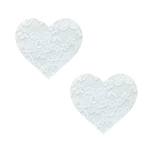 NEVA NUDE - PASTY HEART LACE WHITE