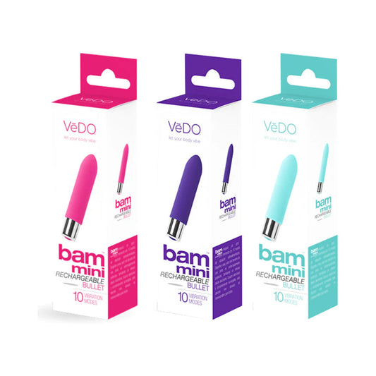 VEDO - BAM MINI RECHARGEABLE BULLET VIBE - 12 PC ASSORT DISPLAY