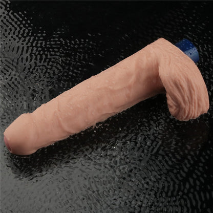 LOVETOY - 9" REAL SOFTEE RECHARGEABLE VIBRATING DILDO (FLESH)