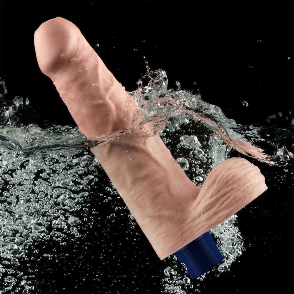 LOVETOY - 9" REAL SOFTEE RECHARGEABLE VIBRATING DILDO (FLESH)