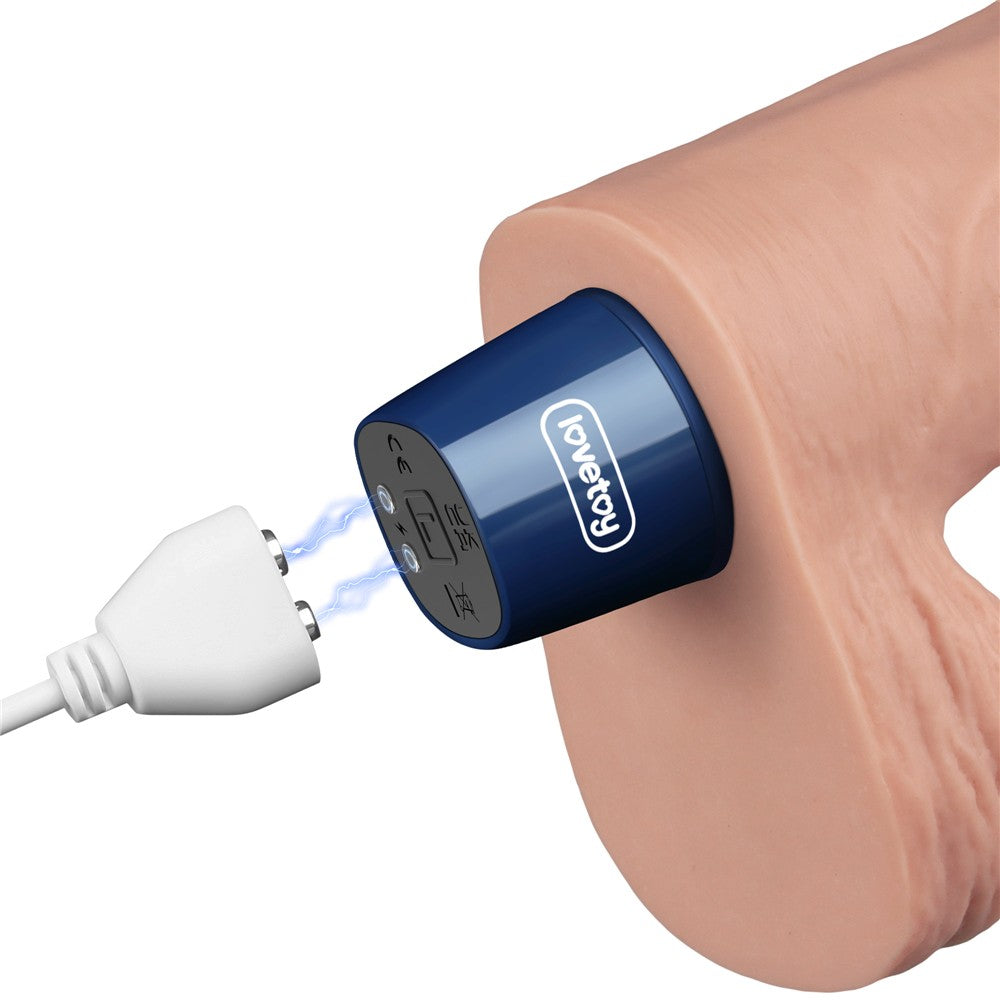 LOVETOY - 9" REAL SOFTEE RECHARGEABLE VIBRATING DILDO (FLESH)